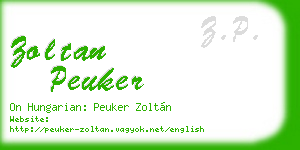 zoltan peuker business card
